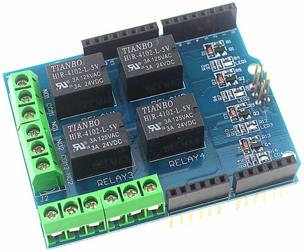 Arduino shield 4 relays  4 