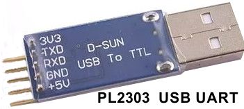  USB-UART    USB   -  45x16 mm,  PL2303HX,